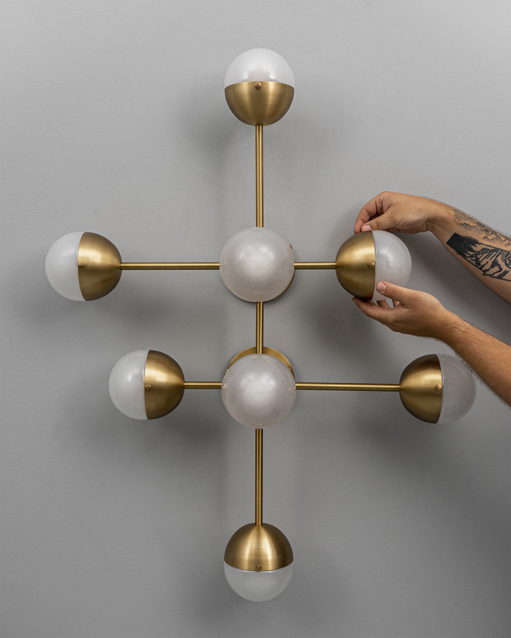 Schwung Molecule 8 Lights Frosted Hemisphere Ceiling/Wall Light